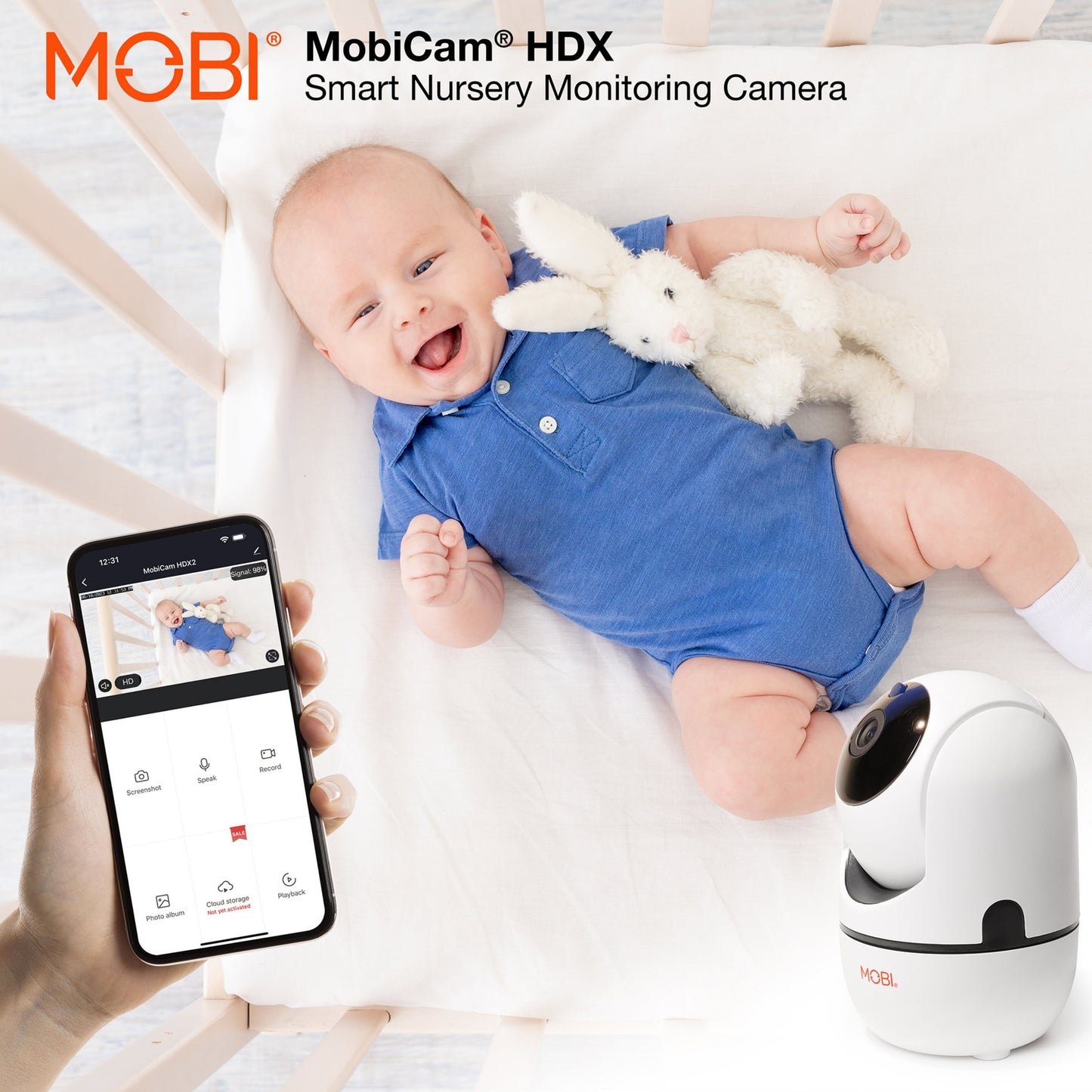 cam HDX Wi-Fi Pan & Tilt Smart Nursery Monitoring Camera, Baby Video Monitoring, Home Security