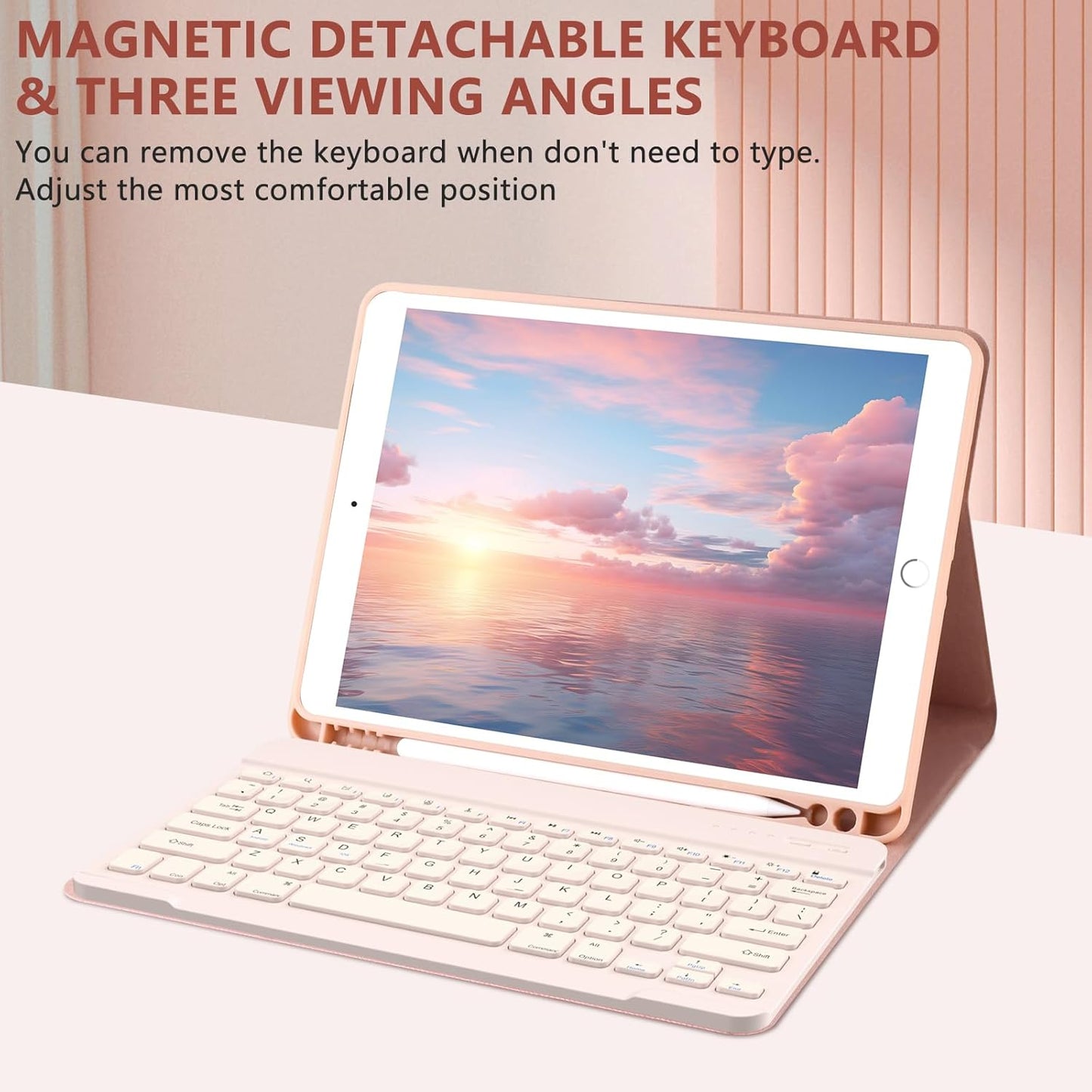 For Ipad 9Th Gen 2021 Case with Keyboard 10.2 Inch, for Ipad 8Th Gen 2020/7Th Gen 2019/Air 3/Pro 10.5 Keyboard Case, Detachable Wireless Bluetooth Keyboard with Pencil Holder for Ipad 2021 9Th