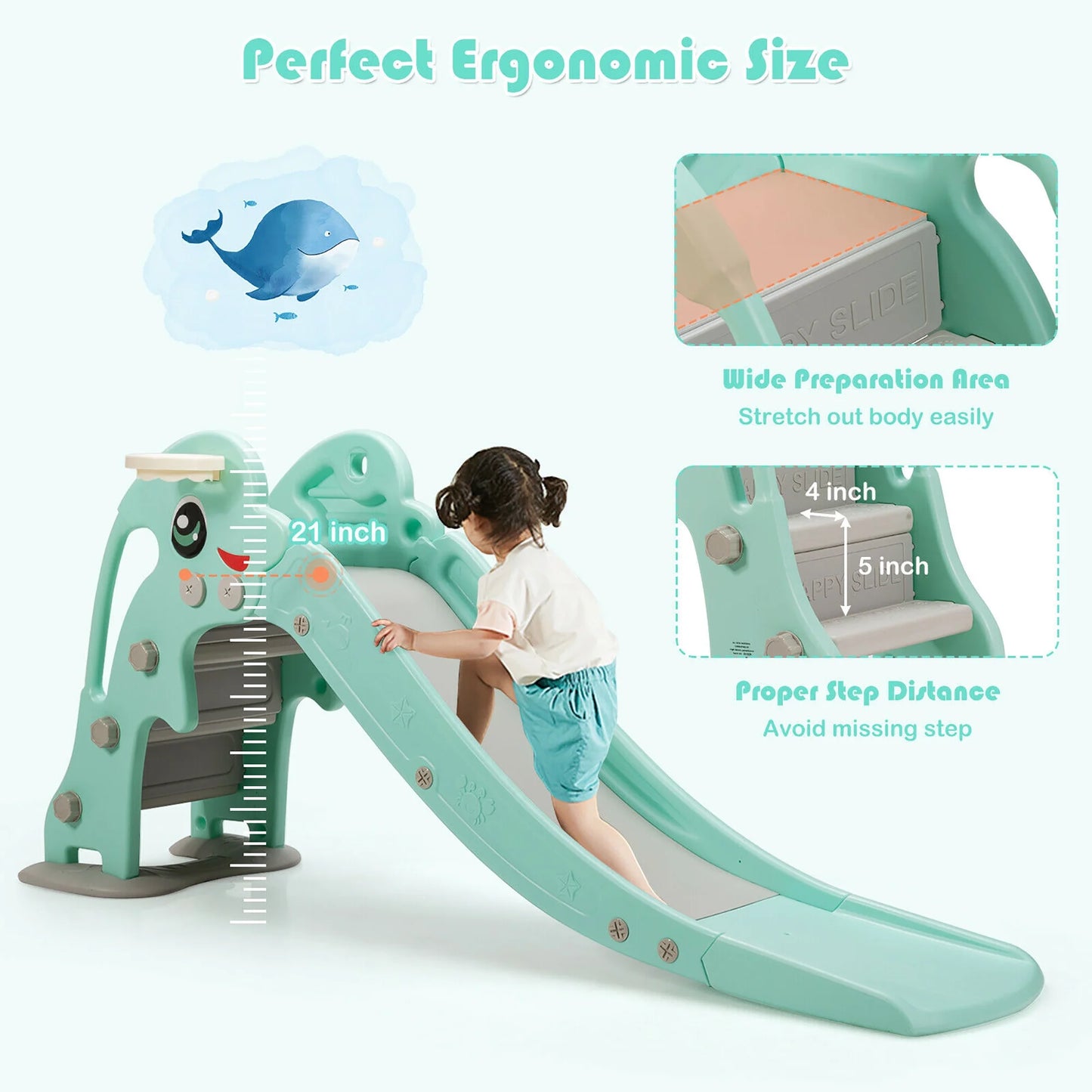 3-In-1 Kids Climber Slide