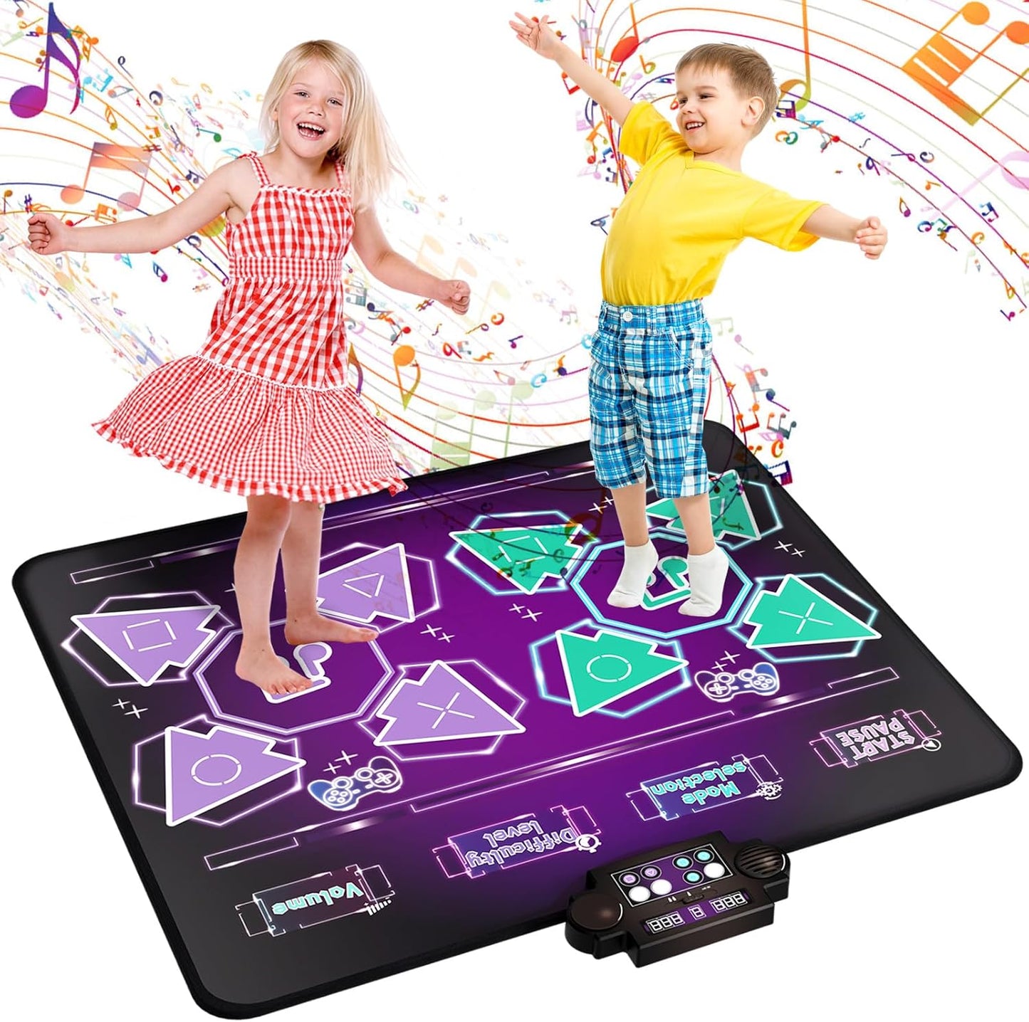 Kids Dance Mat Toys - 2-Player Dance Pad Gifts for Girls and Boys