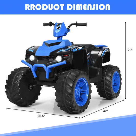 12V Electric Kids Ride on Car ATV 4-Wheeler Quad W/ Music LED Light Navy