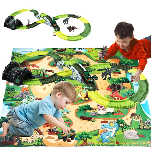 Dinosaur Toys Race Car Track Set