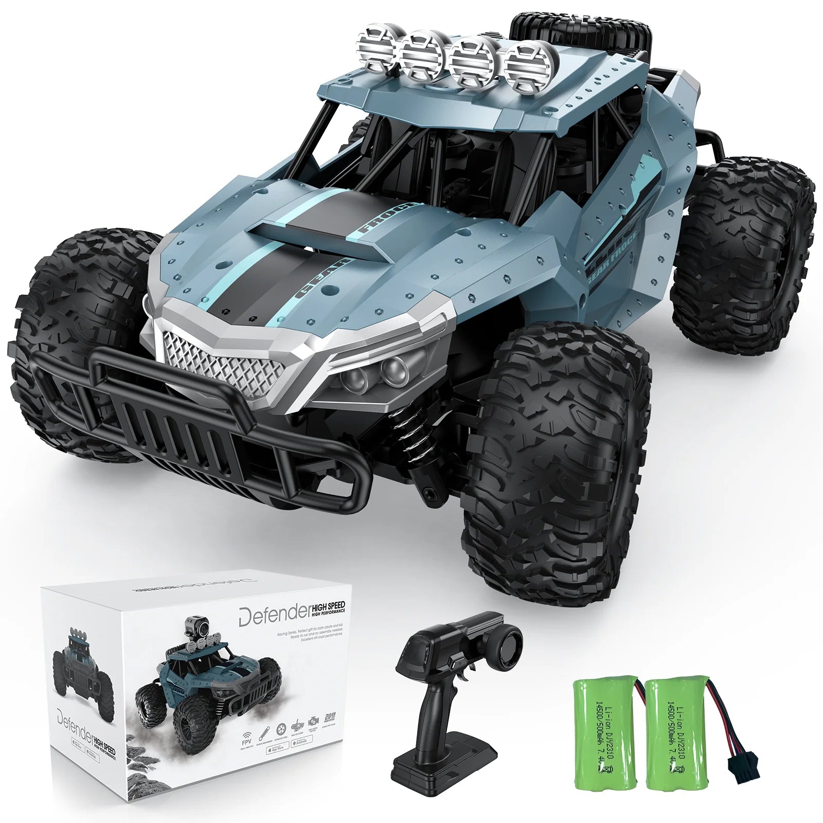 Remote Control Car, 2.4Ghz 15+MPH RC Cars Toys, 1:16 RC Truck off Road Hobby Toys with 2 Rechargeable Battery Gift for Boys Age 4-7 8-12 Kids