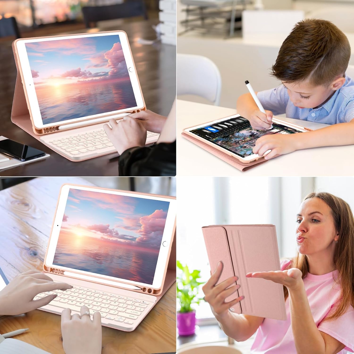 For Ipad 9Th Gen 2021 Case with Keyboard 10.2 Inch, for Ipad 8Th Gen 2020/7Th Gen 2019/Air 3/Pro 10.5 Keyboard Case, Detachable Wireless Bluetooth Keyboard with Pencil Holder for Ipad 2021 9Th