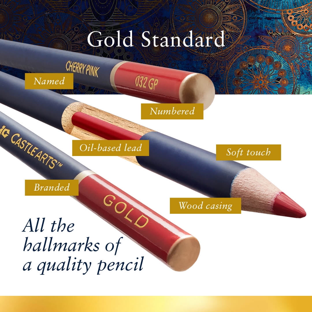 Gold Standard 72 Coloring Pencils Zipper Set with Extras