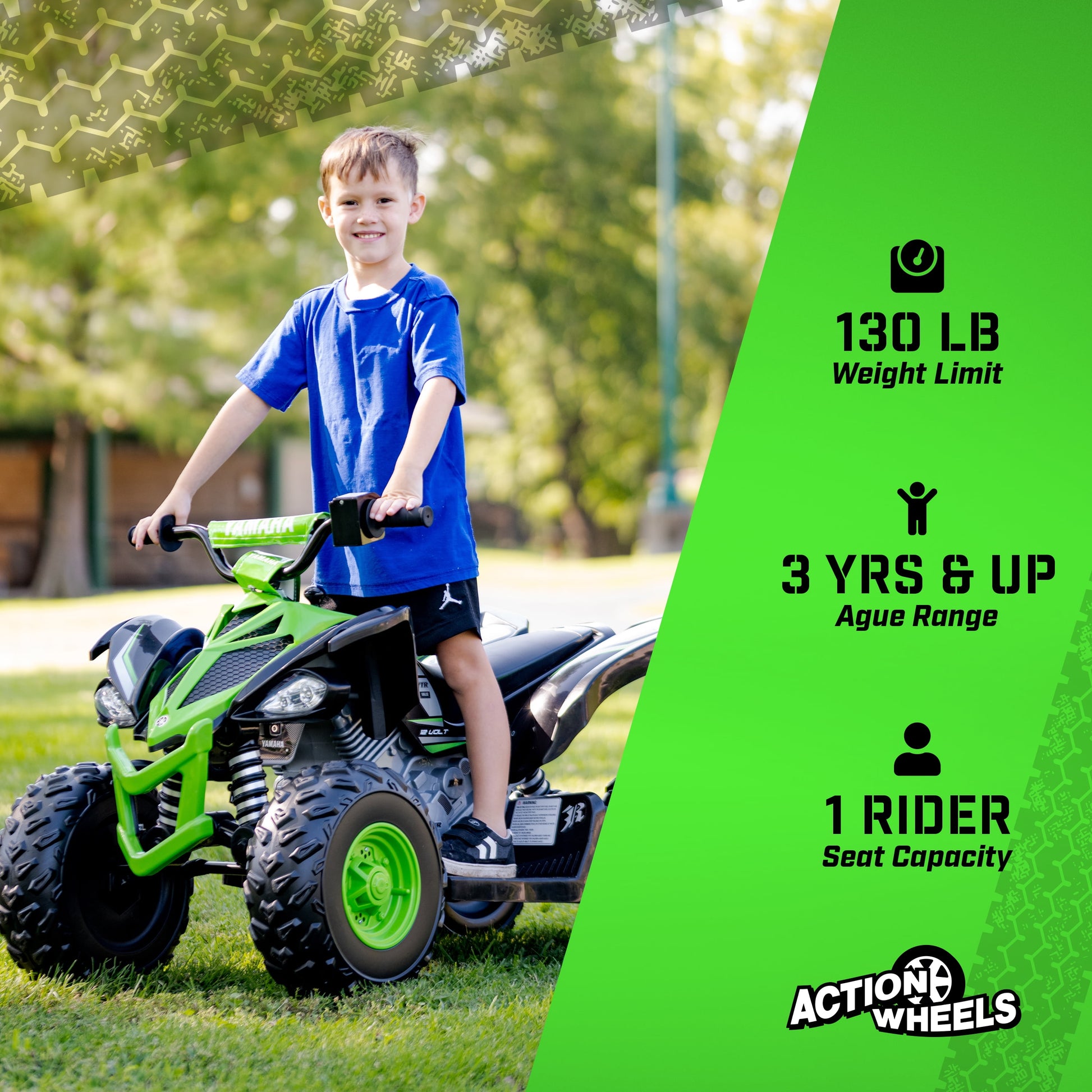 12V Raptor ATV Powered Ride-On for Boys & Girls, Ages 3+, up to 5 MPH