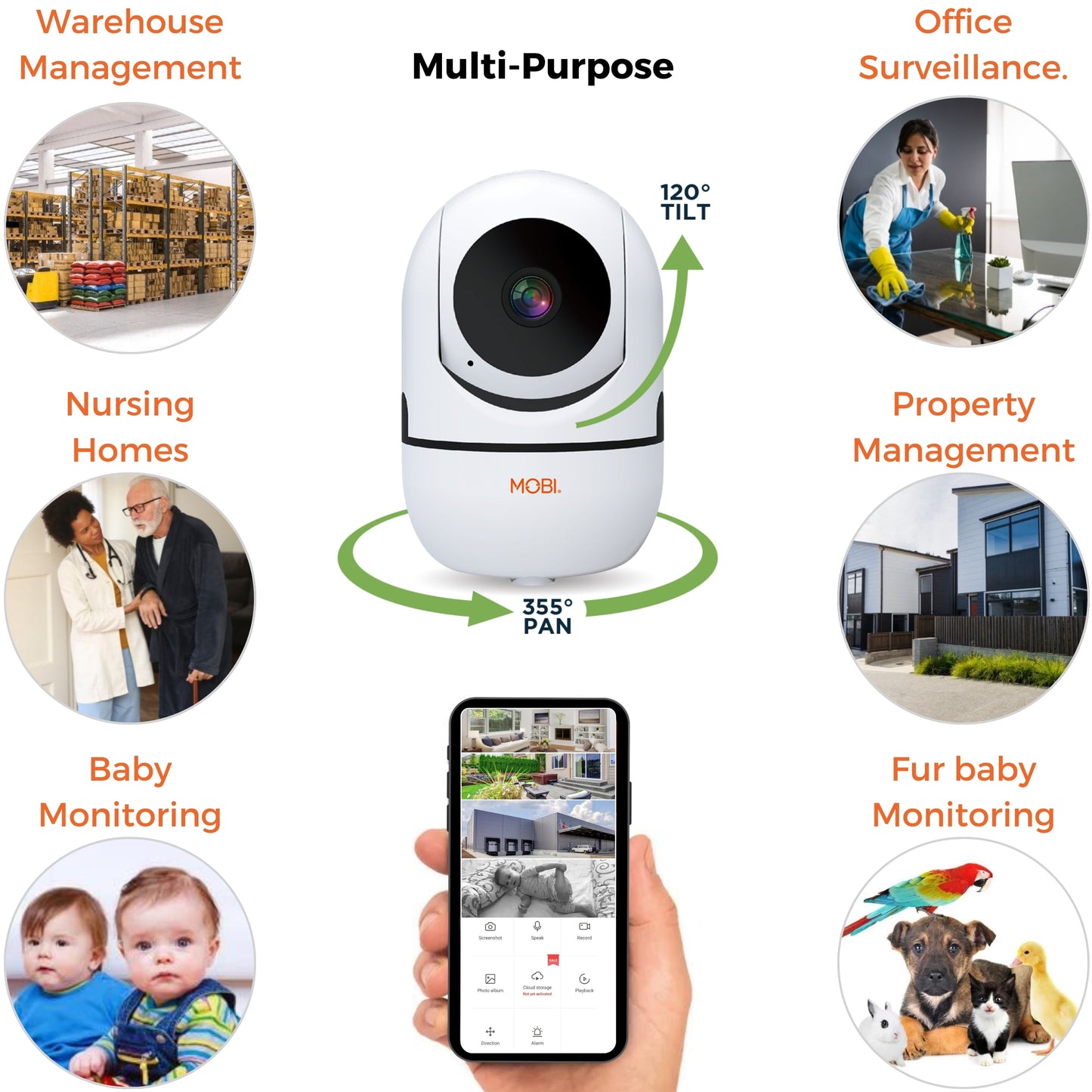 cam HDX Wi-Fi Pan & Tilt Smart Nursery Monitoring Camera, Baby Video Monitoring, Home Security